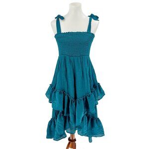 Davi & Dani Tiered Ruffle Smocked Dress, S